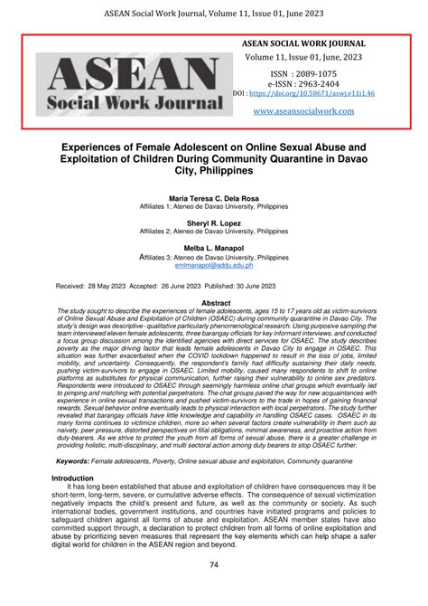 Experiences of Female Adolescent on Online Sexual Abuse and .